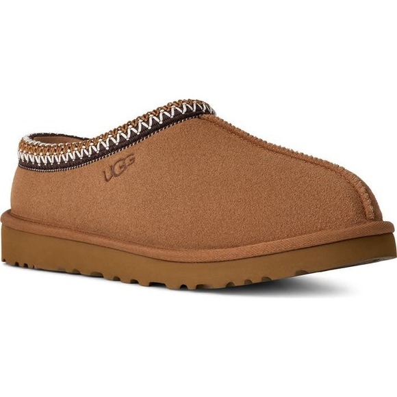 UGG Womens Tasman Slipper Size 5 Chestnut Brown Suede Wool Clog Casual Warm Cozy - Picture 1 of 9